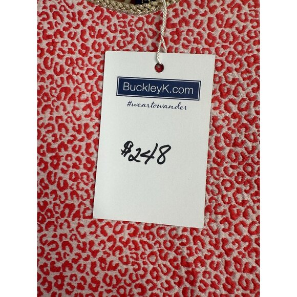 New Buckley K Coral Cheetah Print Shift Dress size 14 - Picture 4 of 8